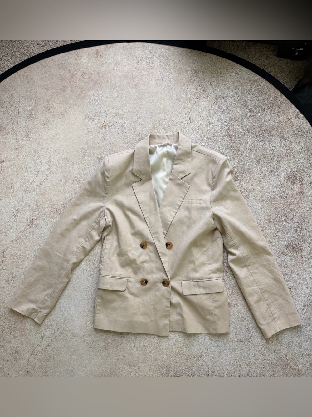 Women's Double-Breasted Cream Blazer